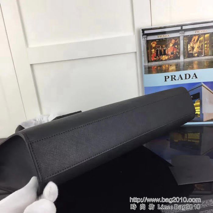 普拉達PRADA原單 2vG030-8黑色 原單十字紋 PRADA男士商務公事包 PHY1608